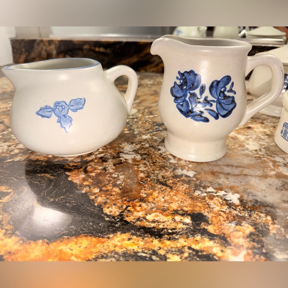 Pfaltzgraff Yorktowne gravy boat and cream pitcher